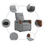 vidaXL Fotoliu rabatabil, gri deschis, material textil