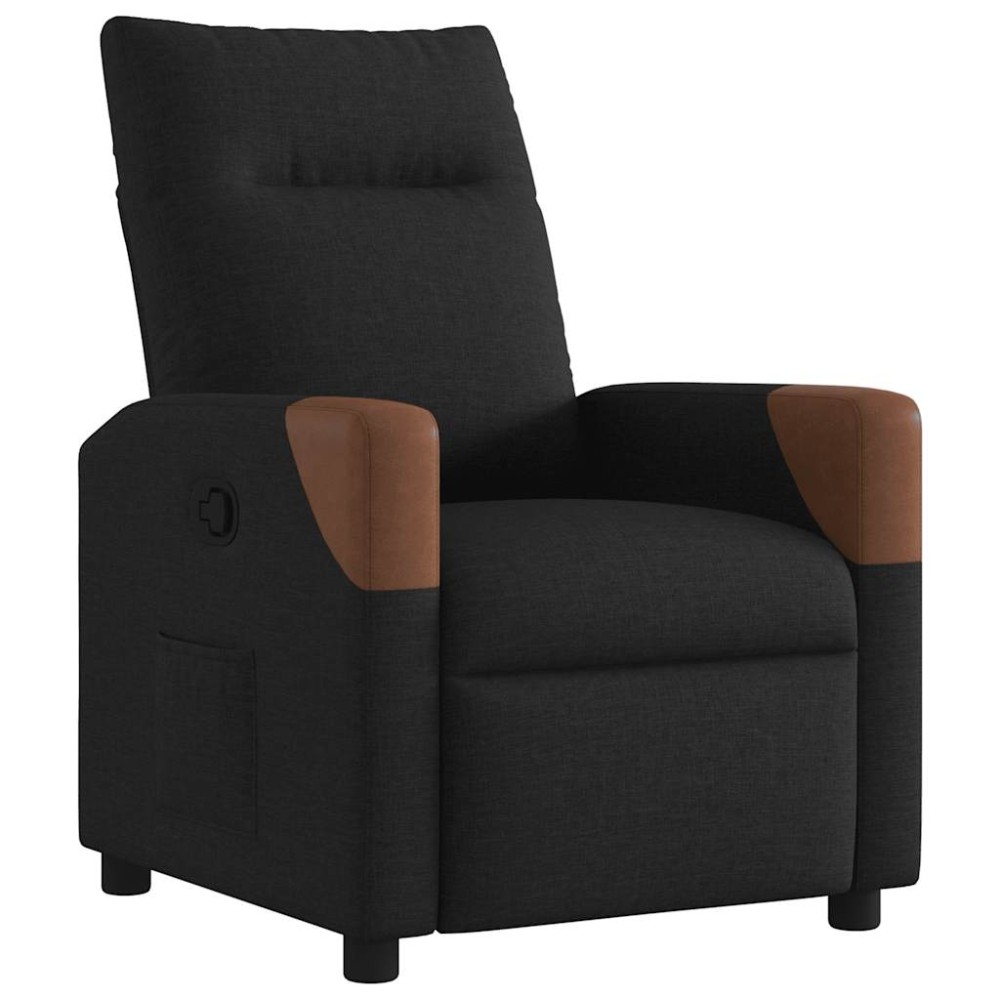 vidaXL Fotoliu rabatabil, negru, material textil