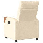 vidaXL Fotoliu rabatabil, crem, material textil