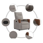 vidaXL Fotoliu rabatabil, gri taupe, material textil