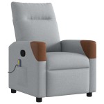 vidaXL Fotoliu de masaj rabatabil, gri deschis, textil