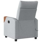 vidaXL Fotoliu de masaj rabatabil, gri deschis, textil