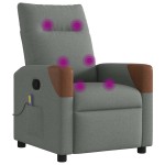 vidaXL Fotoliu de masaj rabatabil, gri închis, material textil