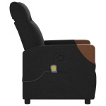 vidaXL Fotoliu de masaj rabatabil, negru, material textil