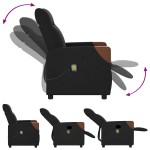 vidaXL Fotoliu de masaj rabatabil, negru, material textil