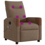 vidaXL Fotoliu de masaj rabatabil, maro, material textil