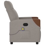 vidaXL Fotoliu de masaj rabatabil, gri taupe, material textil