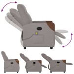 vidaXL Fotoliu de masaj rabatabil, gri taupe, material textil