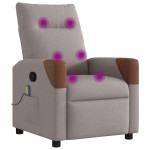 vidaXL Fotoliu de masaj rabatabil, gri taupe, material textil