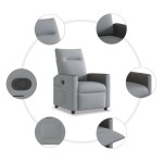vidaXL Fotoliu rabatabil, gri deschis, material textil