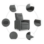vidaXL Fotoliu rabatabil, gri închis, material textil