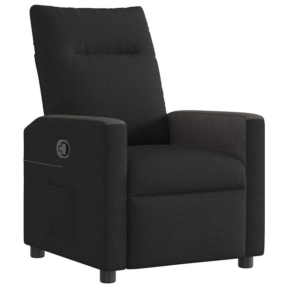 vidaXL Fotoliu rabatabil, negru, material textil