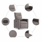 vidaXL Fotoliu rabatabil, gri taupe, material textil