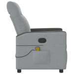 vidaXL Fotoliu de masaj rabatabil, gri deschis, textil
