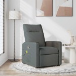 vidaXL Fotoliu de masaj rabatabil, gri închis, material textil