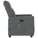 vidaXL Fotoliu de masaj rabatabil, gri închis, material textil