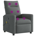 vidaXL Fotoliu de masaj rabatabil, gri închis, material textil