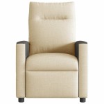 vidaXL Fotoliu rabatabil de masaj, crem, material textil