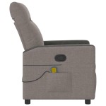 vidaXL Fotoliu de masaj rabatabil, gri taupe, material textil
