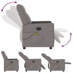 vidaXL Fotoliu de masaj rabatabil, gri taupe, material textil