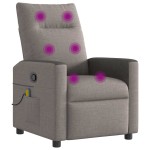 vidaXL Fotoliu de masaj rabatabil, gri taupe, material textil