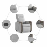 vidaXL Scaun extensibil din stofă gri nor