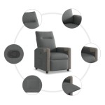 vidaXL Fotoliu rabatabil, gri închis, material textil