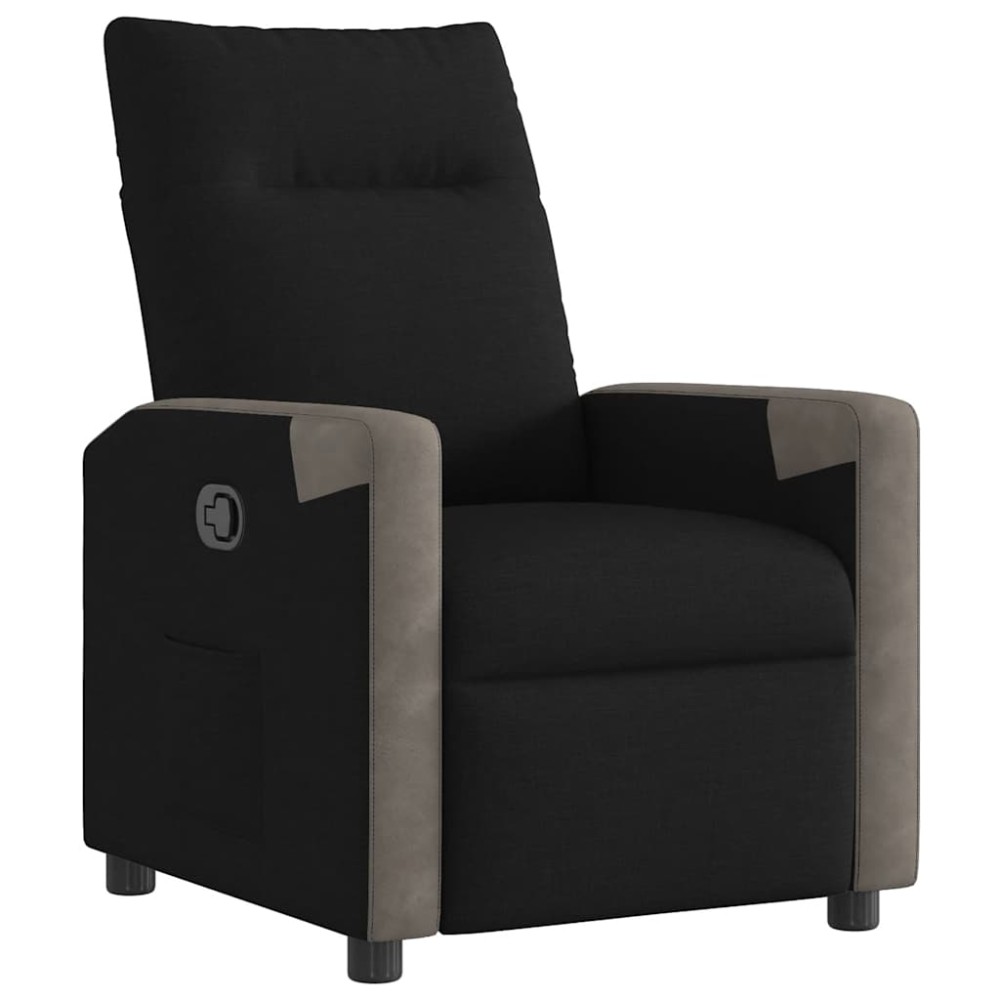 vidaXL Fotoliu rabatabil, negru, material textil