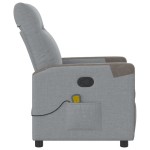 vidaXL Fotoliu de masaj rabatabil, gri deschis, textil