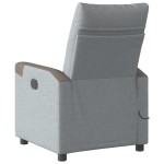 vidaXL Fotoliu de masaj rabatabil, gri deschis, textil