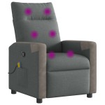 vidaXL Fotoliu de masaj rabatabil, gri închis, material textil