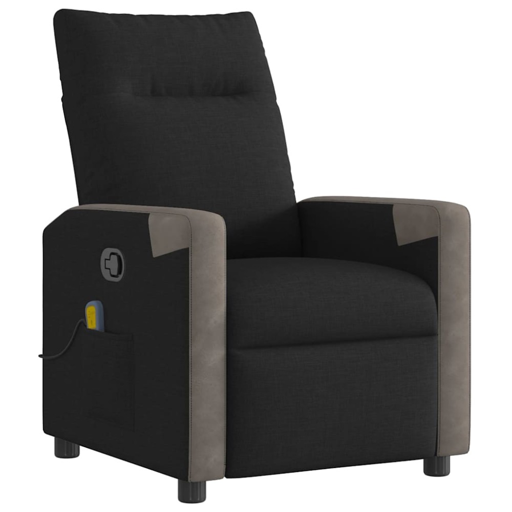 vidaXL Fotoliu de masaj rabatabil, negru, material textil