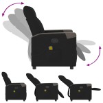vidaXL Fotoliu de masaj rabatabil, negru, material textil