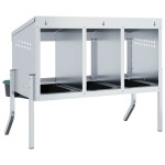 vidaXL Cuib pentru găini cu 3 compartimente și picioare, oțel galvanizat vidaXL Cuib pentru găini cu 3 compartimente și picioare, oțel galvanizat