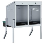 vidaXL Cuibăr pentru găini cu 2 compartimente și picioare, oțel galvanizat vidaXL Cuibăr pentru găini cu 2 compartimente și picioare, oțel galvanizat