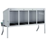 vidaXL Cuib pentru găini cu 4 compartimente și picioare, oțel galvanizat vidaXL Cuib pentru găini cu 4 compartimente și picioare, oțel galvanizat