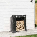 vidaxL Raft pentru lemn de foc cu capac de ploaie otel galvanizat vidaxL Raft pentru lemn de foc cu capac de ploaie otel galvanizat
