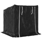vidaxL Raft pentru lemn de foc cu capac de ploaie otel galvanizat vidaxL Raft pentru lemn de foc cu capac de ploaie otel galvanizat