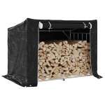 vidaxL Raft pentru lemn de foc cu capac de ploaie otel galvanizat vidaxL Raft pentru lemn de foc cu capac de ploaie otel galvanizat