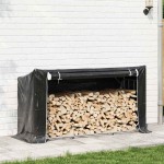 vidaXL Suport pentru lemne de foc cu capac de ploaie Oțel galvanizat