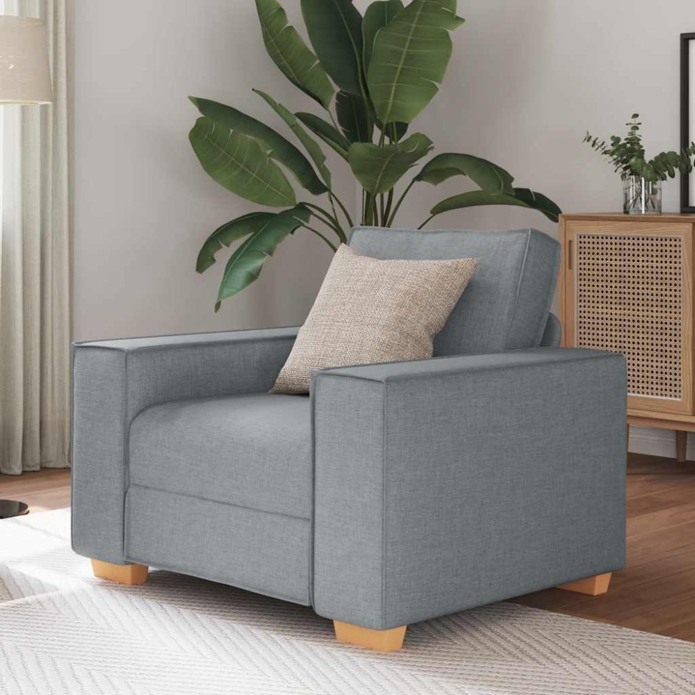vidaXL Canapea fotoliu gri deschis, 60 cm, material textil