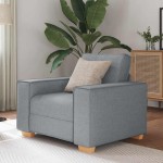 vidaXL Canapea fotoliu gri deschis, 60 cm, material textil vidaXL Canapea fotoliu gri deschis, 60 cm, material textil