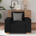 vidaXL Canapea fotoliu negru 60 cm material textil vidaXL Canapea fotoliu negru 60 cm material textil