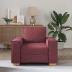 vidaXL Fotoliu canapea roșu vin, 60 cm, material textil