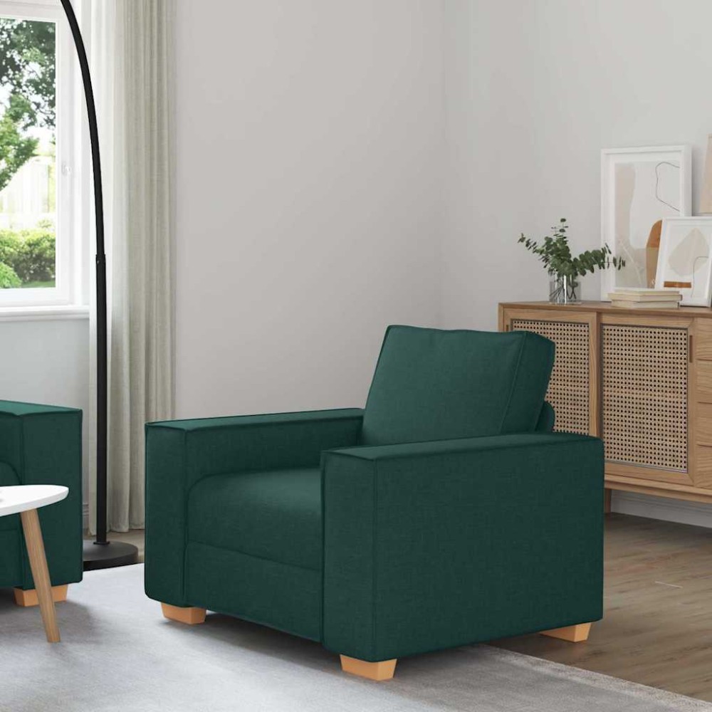 vidaXL Canapea fotoliu verde închis, 60 cm, material textil