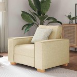 vidaXL Canapea fotoliu crem 60 cm material textil vidaXL Canapea fotoliu crem 60 cm material textil