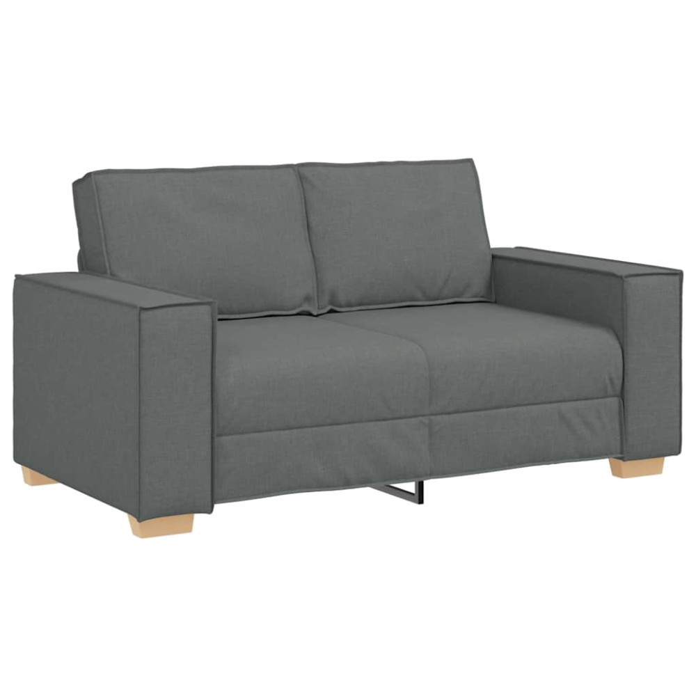 vidaXL Canapea cu 2 locuri, gri închis, 120 cm, material textil