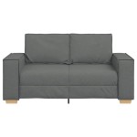 vidaXL Canapea cu 2 locuri, gri închis, 120 cm, material textil