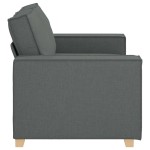 vidaXL Canapea cu 2 locuri, gri închis, 120 cm, material textil