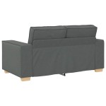 vidaXL Canapea cu 2 locuri, gri închis, 120 cm, material textil